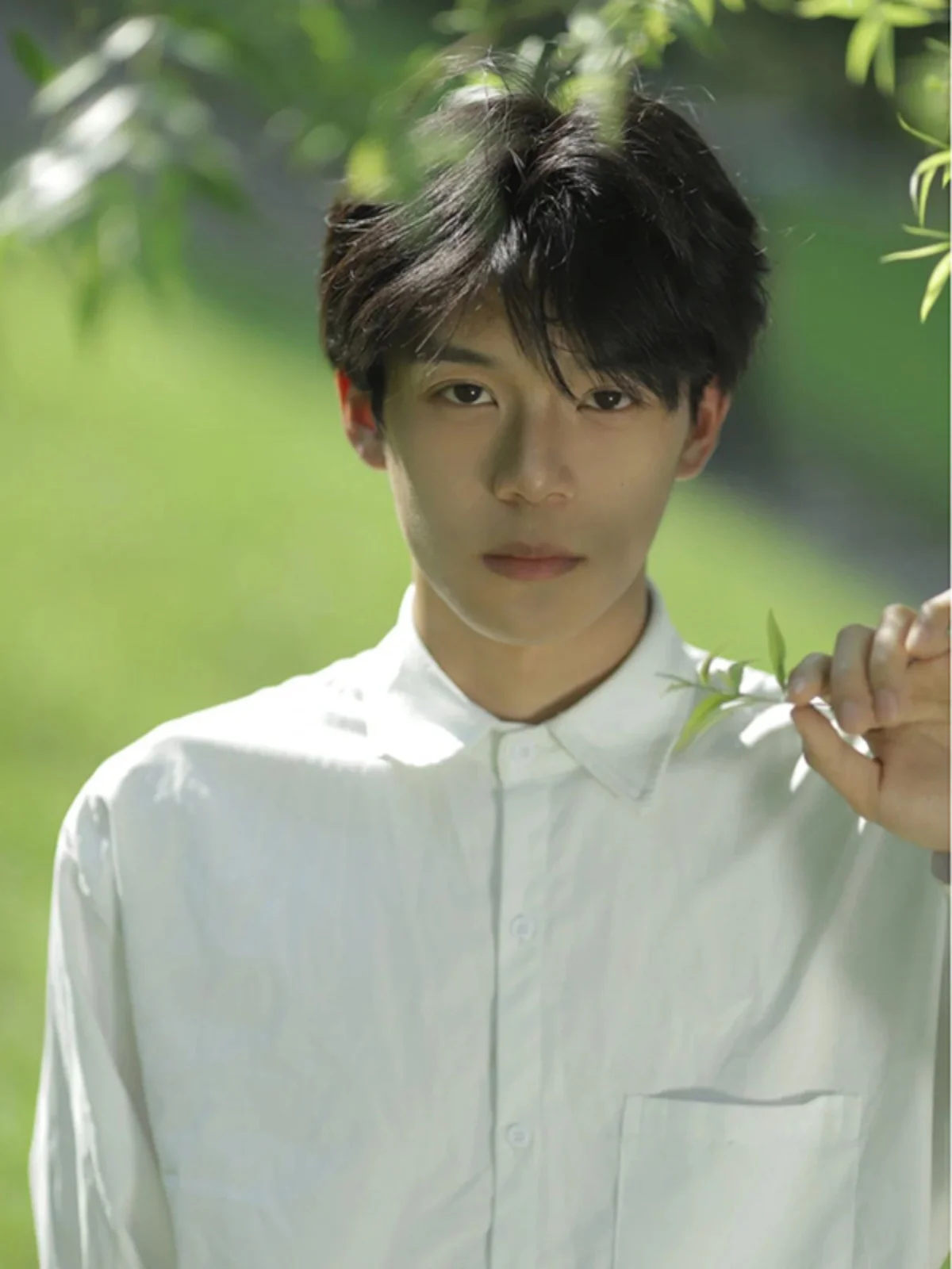 

White Pure Cotton Long Sve irt Clean Look Men's Faion College Sle Workwear JK Outerwear Youth Trend Summer Casual