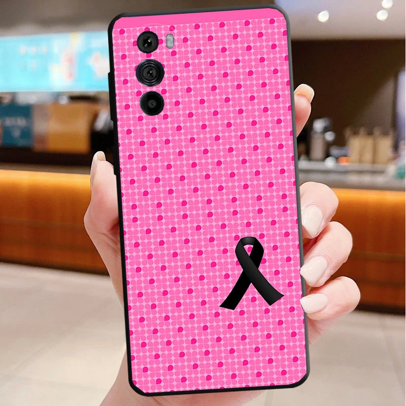

Phone Case For Motorola Edge 50 40 Pro 60 50 40 30 Ultra Neo Fusion Moto G85 G72 G53 G54 G84 G13 G32 Girl pink Ribbon