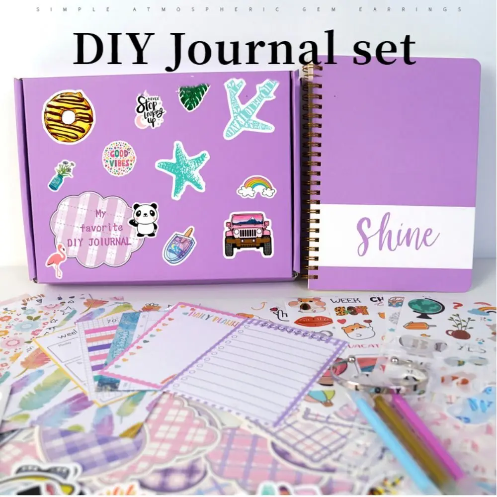 Unleash Creativity DIY Journal Kit for Girls Planner Stickers Preserve Memories Trendy Craft Sets Notebook Tape Stationery Set