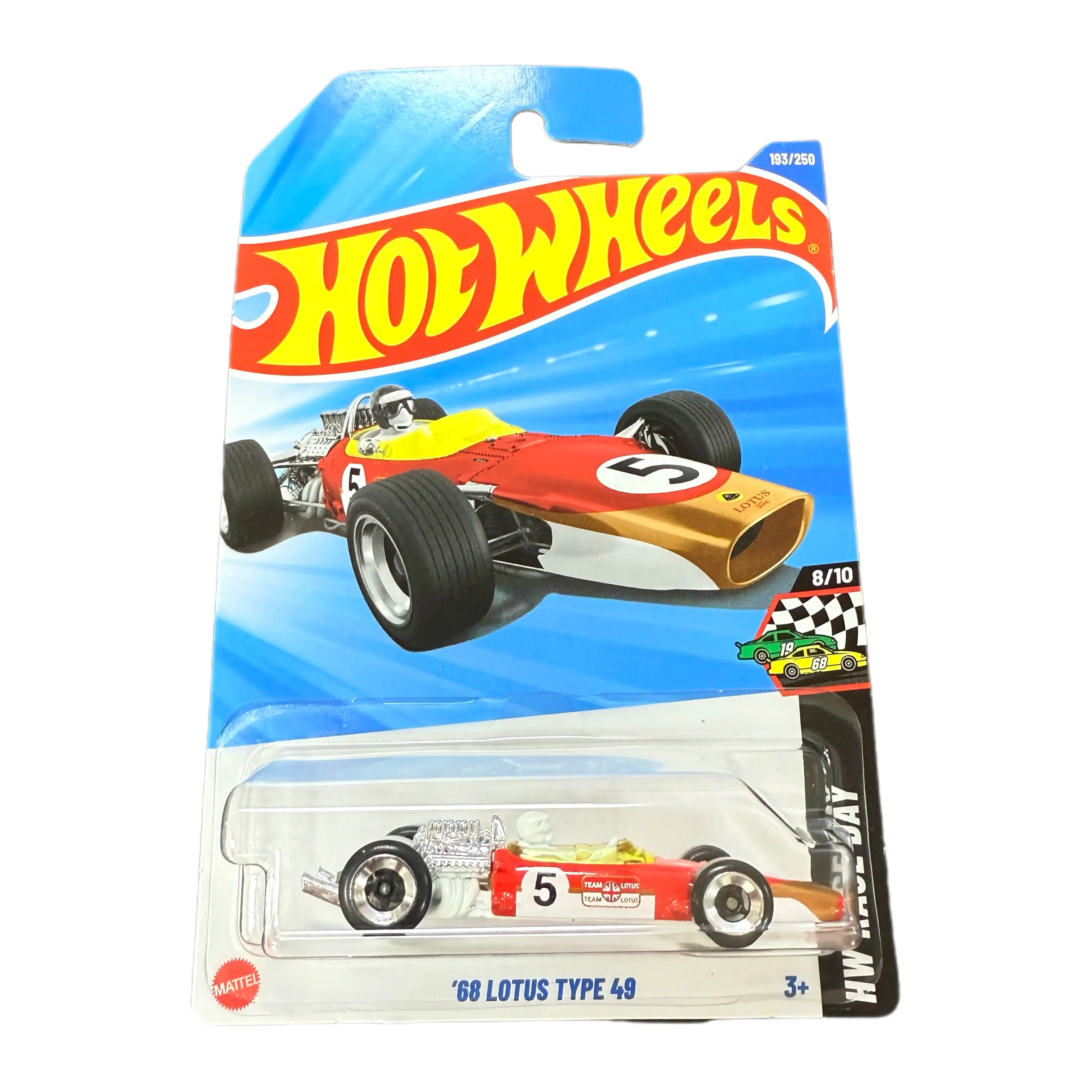 

2025-193 Hot Wheels Cars 68 Lotus Type 49 1/64 Metal Diecast Model Collection Toy Vehicles