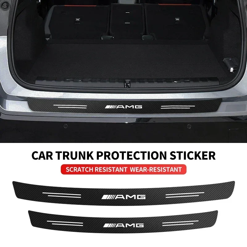 

1Pcs Car Styling Trunk Rear Bumper Carbon Fiber Stickers For Mercedes Benz AMG GLA W176 CLK W209 W202 W220 W204 W203 W210 GLC