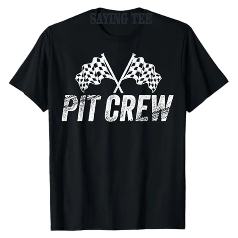 

Pit Crew Birthday Family Matching Race Car Racing T-Shirt Humor Funny Racing Car Lover Graphic Outfit Short Sleeve Saying Tee