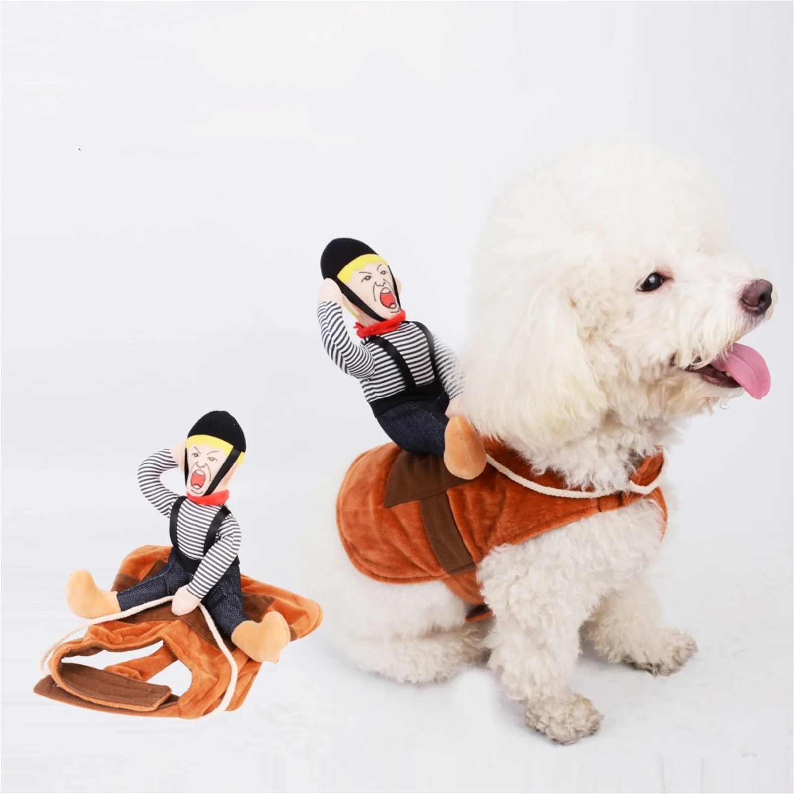 

Dog Halloween Costume Cowboy Rider Costume For Dogs Knight Style Funny Dog Clothes Dog Pet Suit Party Pet Costume