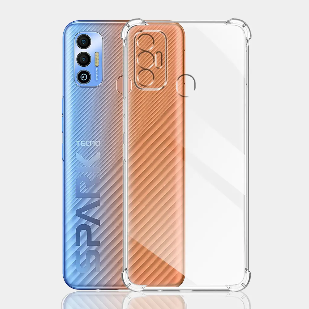 Shockproof Case For Tecno Spark 7 Soft Silicone Transparent Case For Tecno Spark 7T Clear Cover For Spark7 7t Funda Coque