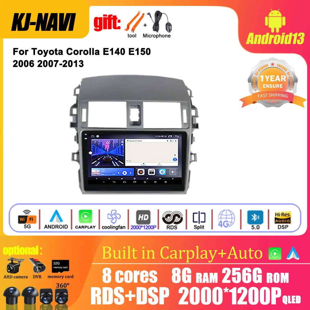 

Android 13 For Toyota Corolla 10 E140 E150 2006 - 2013 Car Radio Multimedia Video Player Navigation GPS No 2din 2 Din DVD