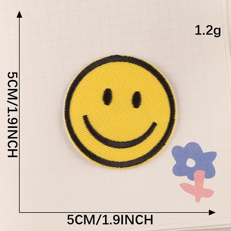 FZdiy Patches for Clothing Cartoon Smiling Face Thermoadhesive Patch Iron on Patches Embroidery Applique on Clothes