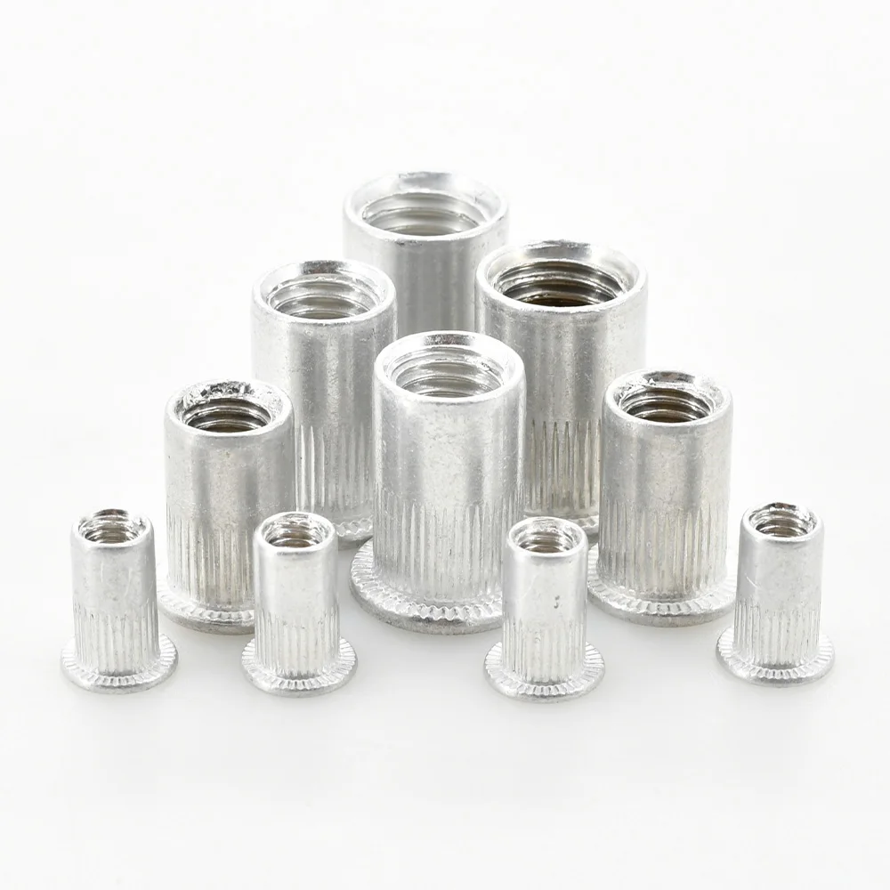 M3 M4 M5 M6 M8 M10 M12 Carbon/Stainless Steel Aluminum Metal Rivnut Pop Rivet Expansion Nut Flat Rivet Metric Thread Insert Nut