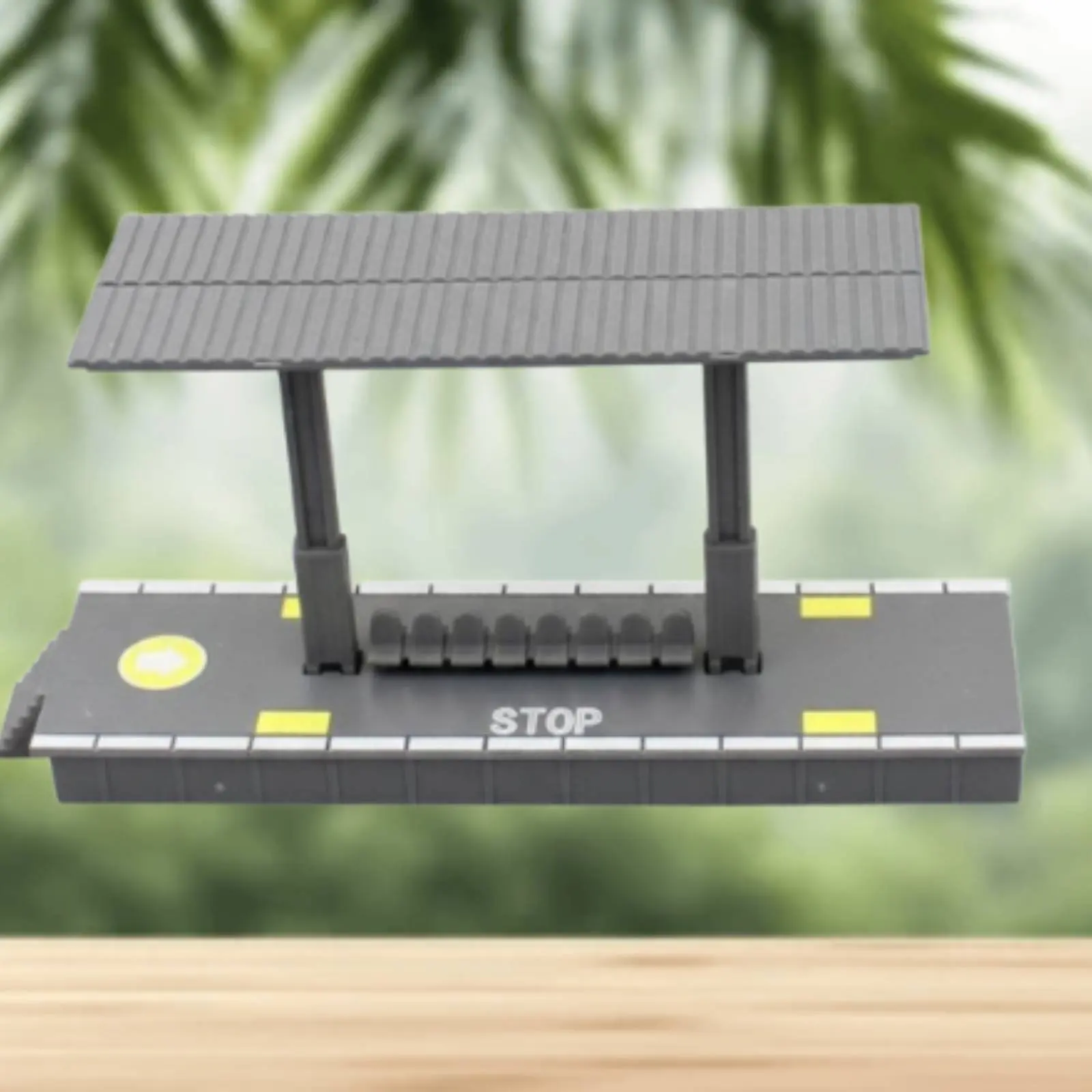 

Plastic Train Station Model Realistic Feature Miniature Station Station Assembly Toy Station Pre-Painted Toy Bus Stop Shelter