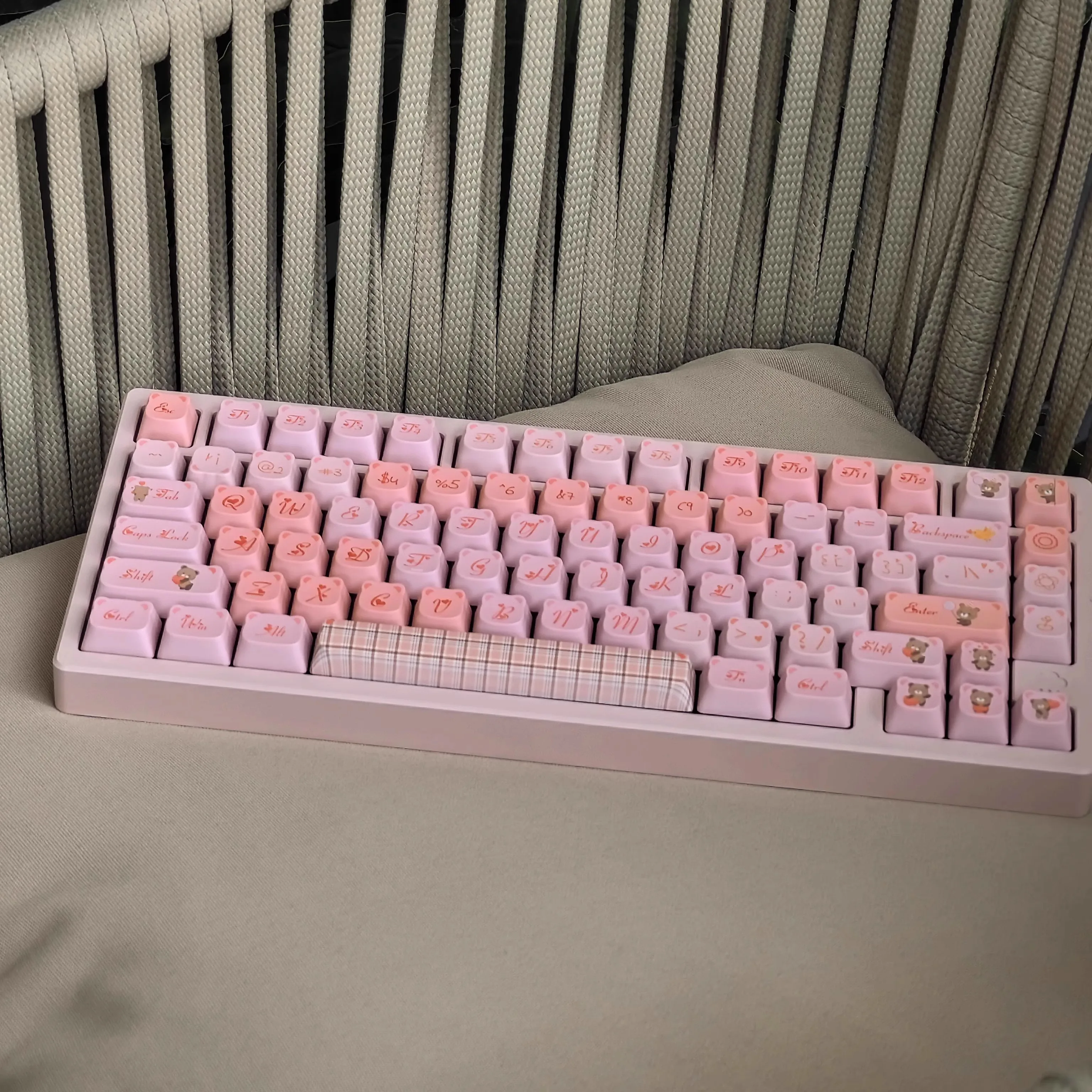 Schattige beer Sweetheart schattige mechanische toetsenbord keycaps Schattig meisje roze 131-keycaps