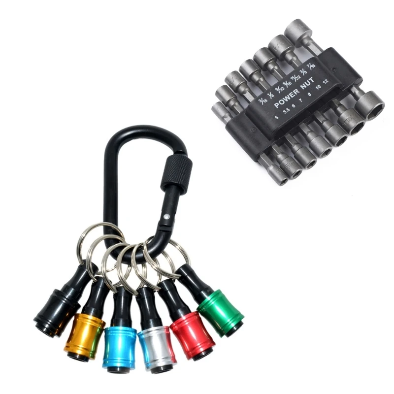 Y1UD Bit Holder Gadgets Drill Bit Holder 1/4 Drill Bit Holder Keychains Screwdriver Bit Holder for Tight Space Gadgets