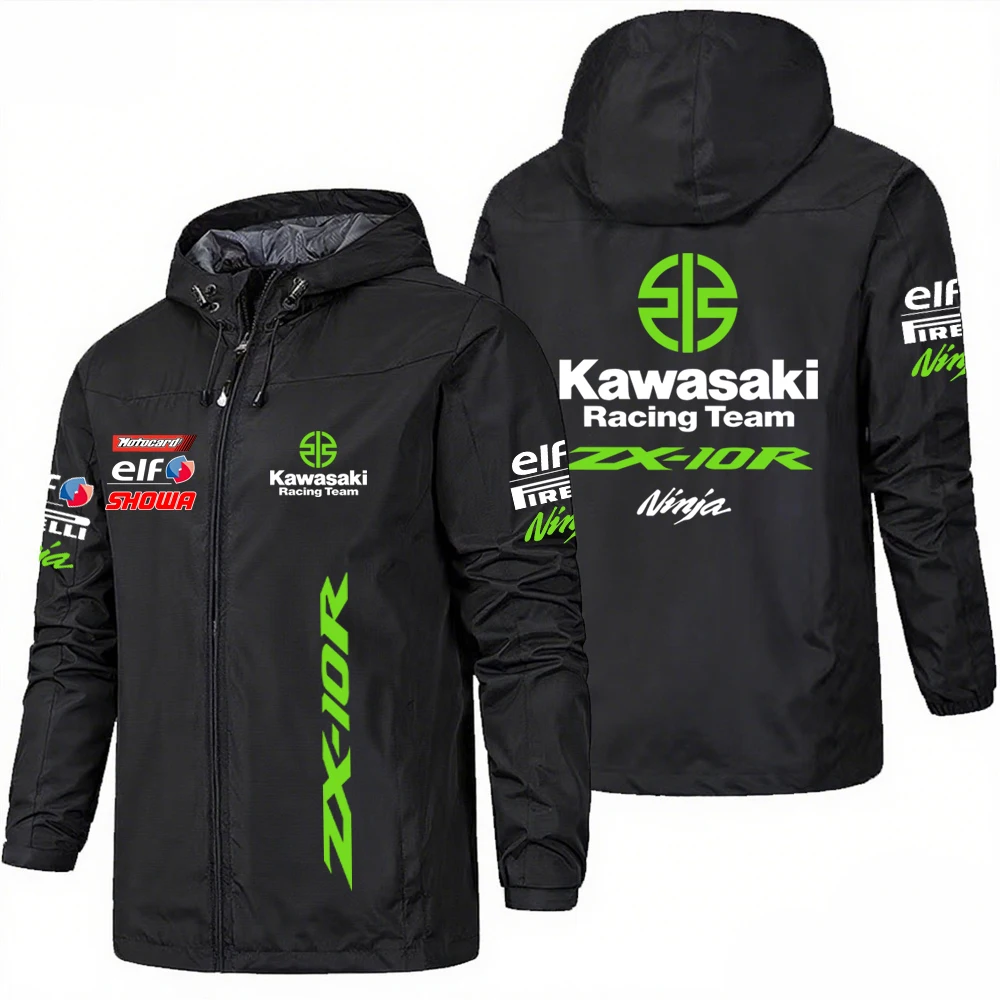 

Kawasaki racing suit, Kawasaki motorcycle casual riding jacket, thermal wear, windbreaker jacket