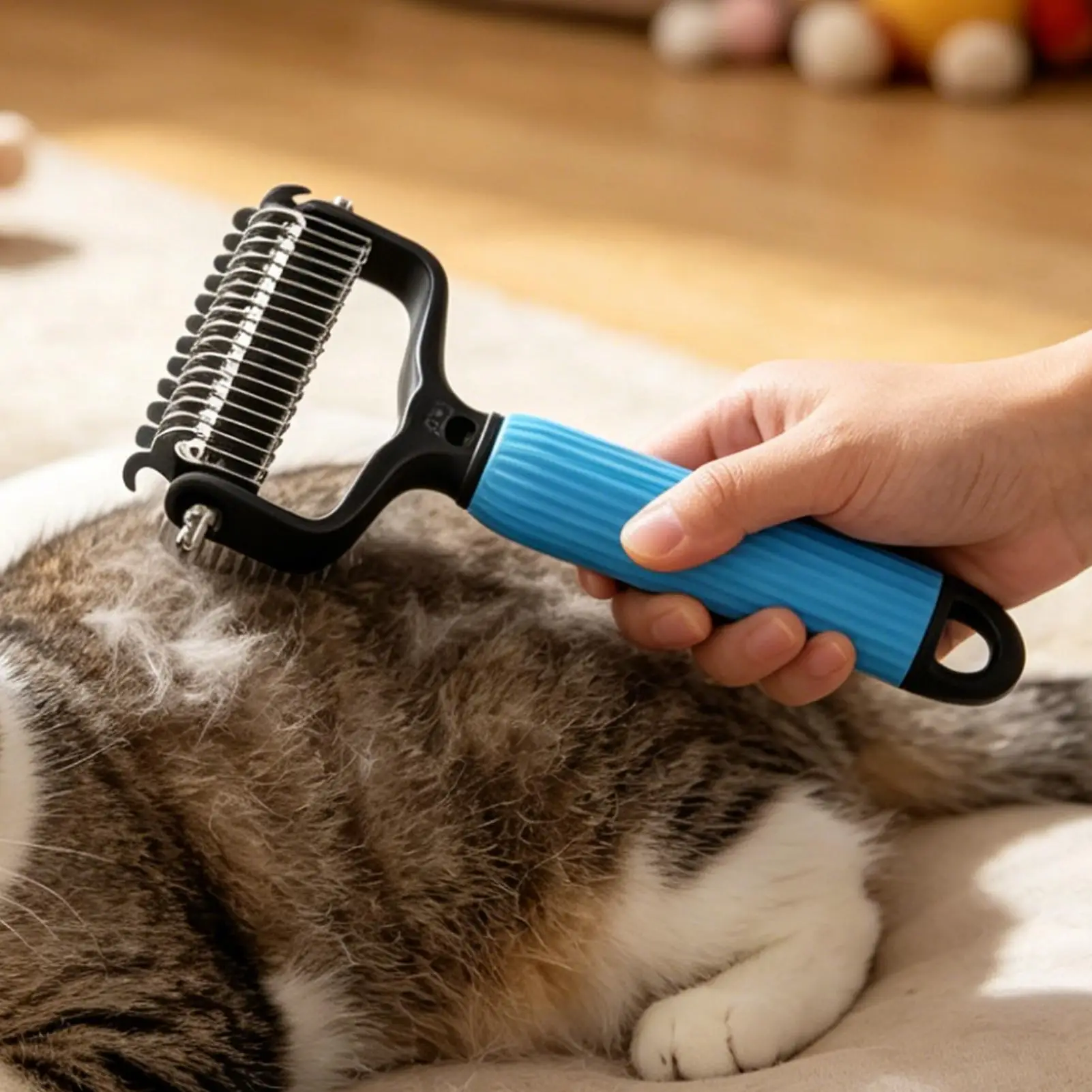 Pet Undercoat Rake Deshedding Brush for Dogs Cats Long/Short Hair Remove Tangles Knots Cat Shedding Brush Grooming Comb Tool