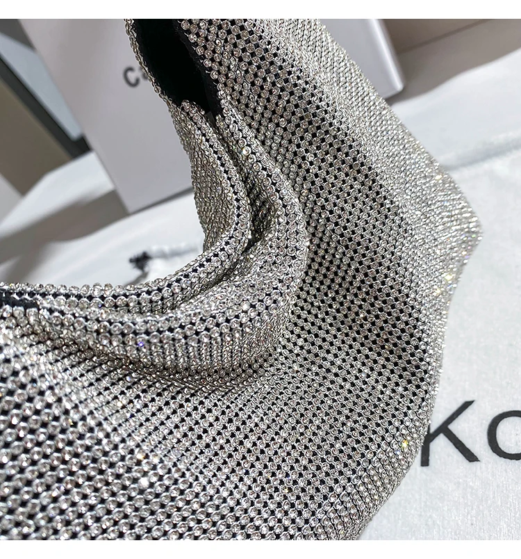 

High Quality Luxury Designer Glitter Shiny Rhinestones Diamond Shoulder Bag Women Handbag Evening Bag Wedding Party Clutch Purse