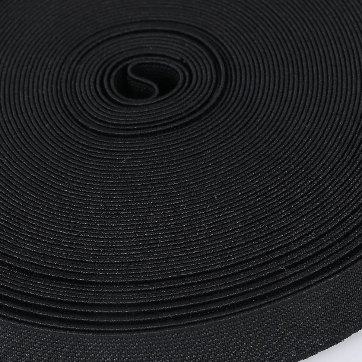 

1 Roll Polyester Flat Elastic Band 2.5 X 1600Cm Black Reusable Stretch Sewing Webbing for Clothing Waistband Neckline Cuff Craft