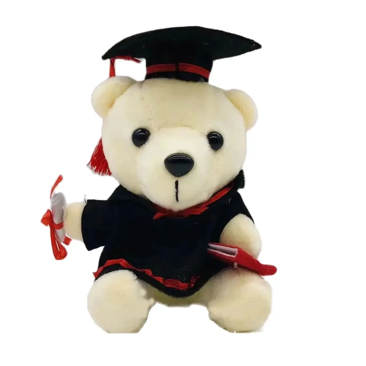 12 قطعة/الوحدة 10 سنتيمتر لطيف الحيوان طبيب الدب محشوة أفخم المعلقات اللعب دمى التخرج كيرينغ مفتاح سلسلة الهدايا