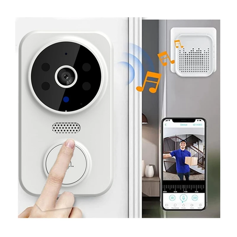 T81C  Tuya Smart Home Doorbell Camera WIFI Wireless Doorbell DC AC Battery Powered Camera Bell Smart Life Doorbell Ca