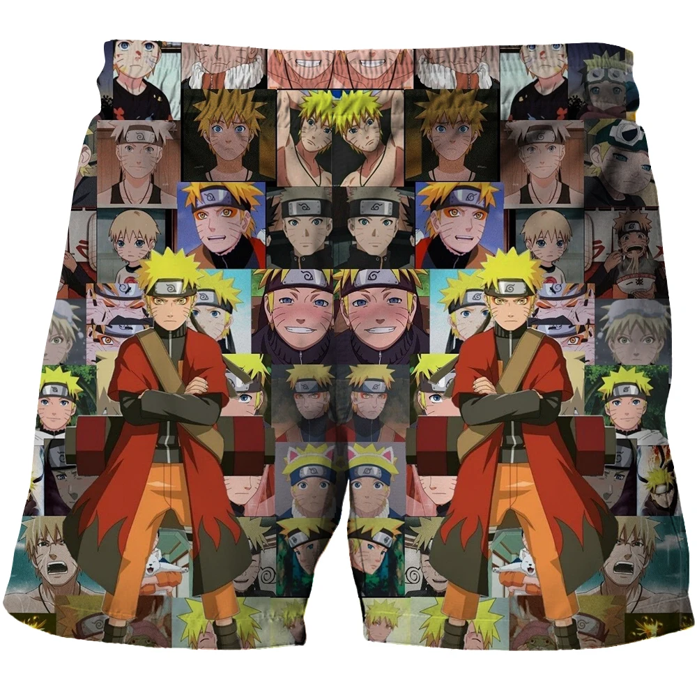 2025-26 Nueva ropa de dibujos animados de Anime, pantalones cortos para niños/adultos, pantalones cortos periféricos de personajes de Naruto, estilo de elemento de Anime