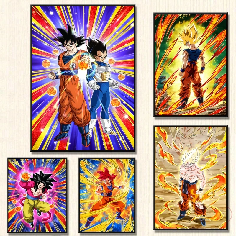 

Canvas Posters Dragon Ball Goku Vegeta Modular Painting Gift Art Wall Decoration Hanging Decorative Children Gifts