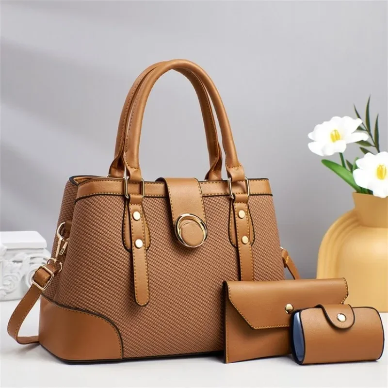 

Shopping Leather Diaper Bag Women's Luxury Crossbody Tote Vintage Minimalist Designer Large Capacity Elegant Roomy