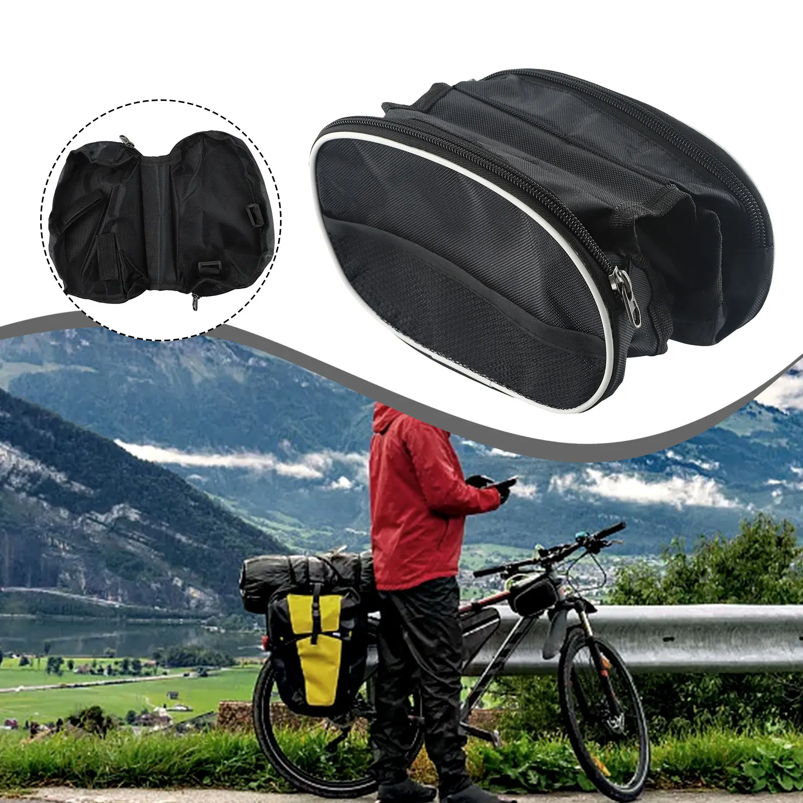 Brand New Front Beam Bag Saddle Bag Sticker Strap Storage Bag Storage Case Storage Holder Super Capacity Waterproof