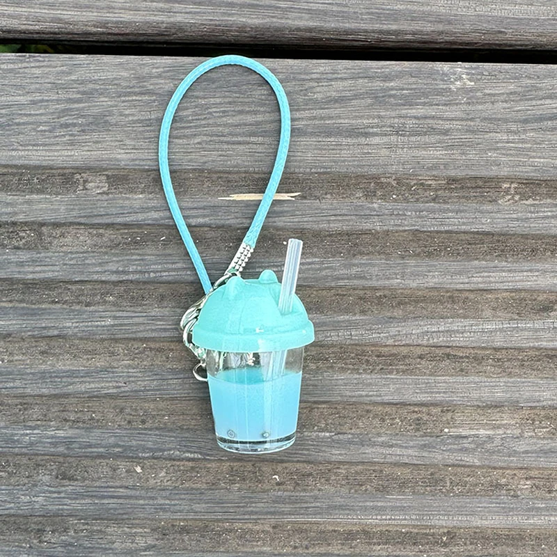 

Dollhouse Mini Pearl Milk Tea Cup 1:12 Scale Pendant DIY Keychain Educational Scene Decor