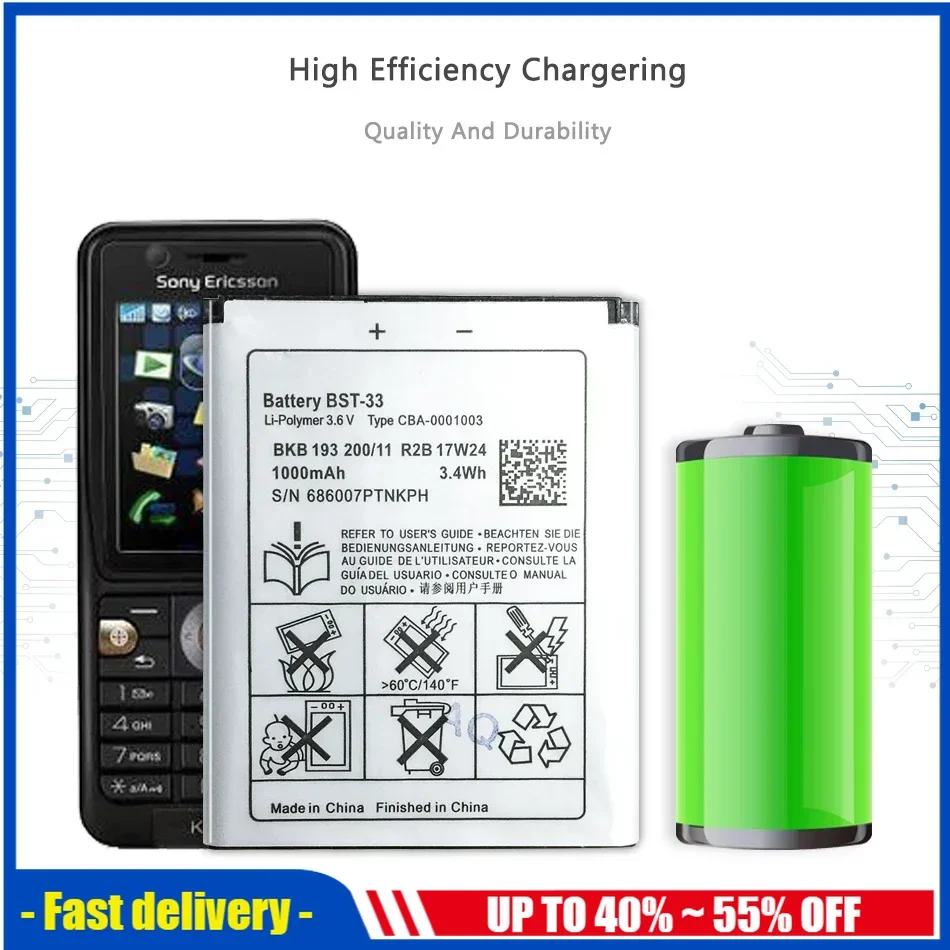 BST-33 мобильный телефон для Sony Ericsson K800i K810i C702 C903 F305 G900 K550i K630i K660i W100I T700 T715 аккумулятор