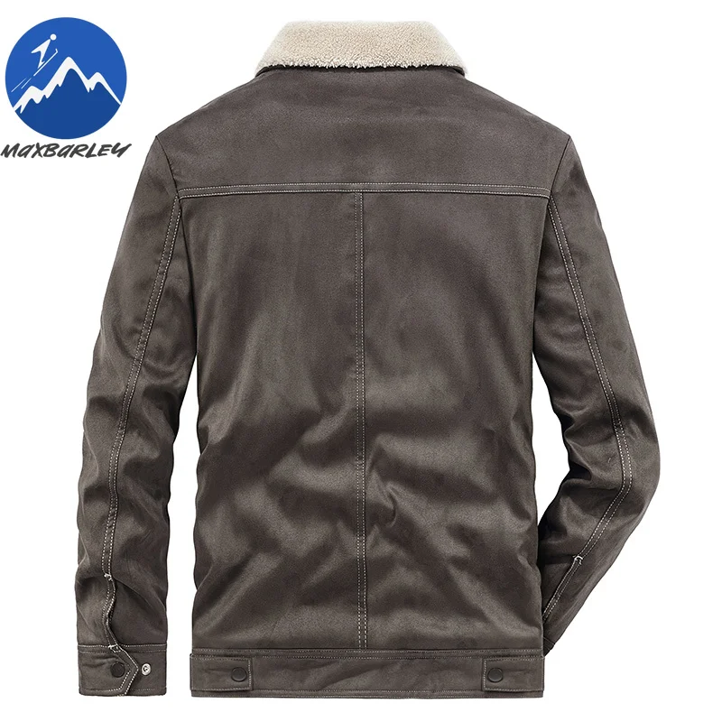 موضة جديدة سترات من جلد الغزال رجل الفراء المتكاملة الصوف سترات من الجلد جودة الذكور سمكا الدافئة الشتاء معاطف جلدية حجم 4XL