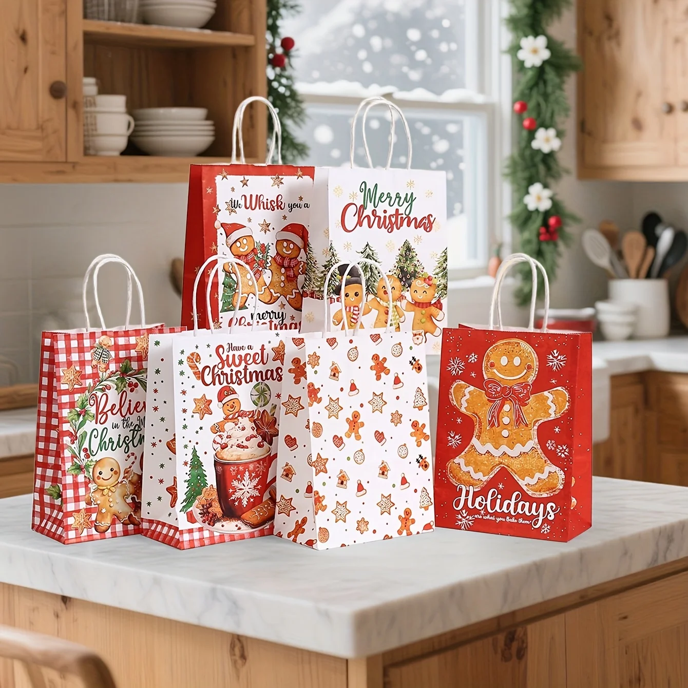Home Fragrance Gingerbread - 12/24/36pcs Loose Christmas Gift Bags with