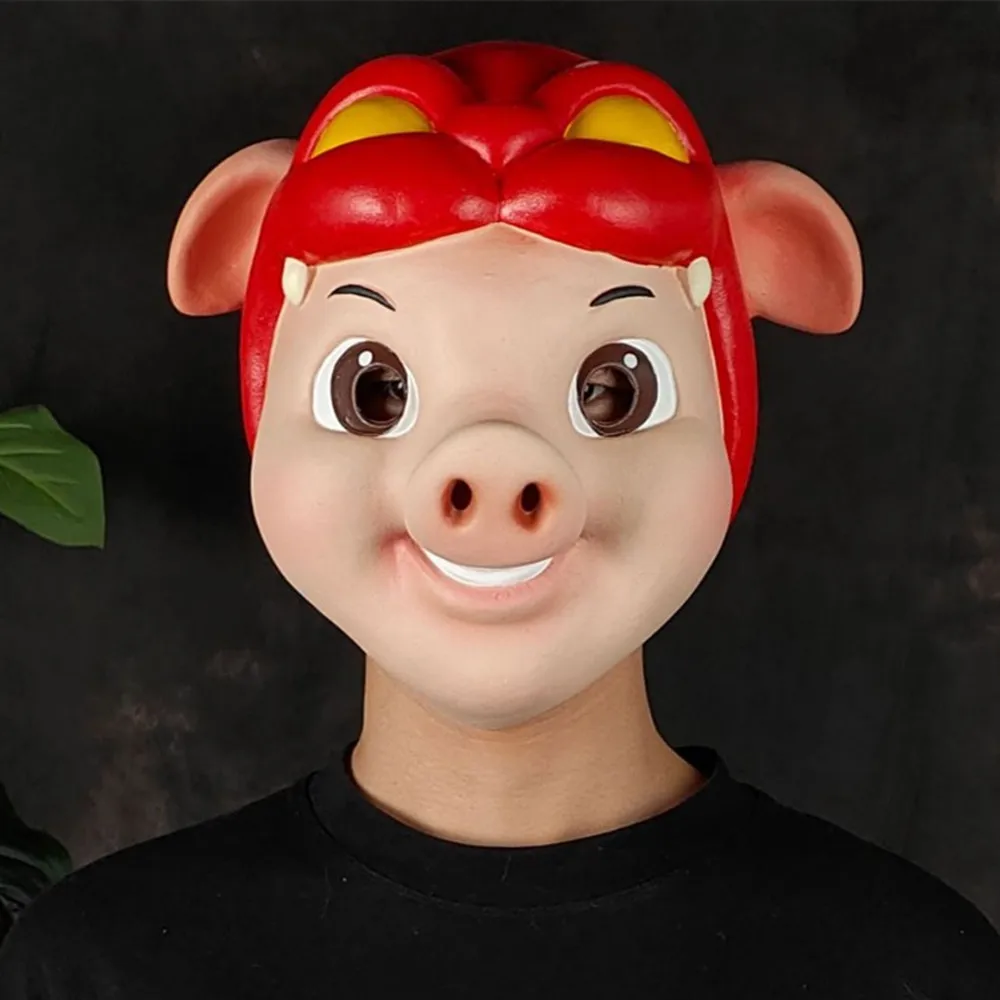 Schweinemaske Halloween Tier-Cosplay-Maske | Maskerade-Party Kostümzubehör Requisiten – Detail 6