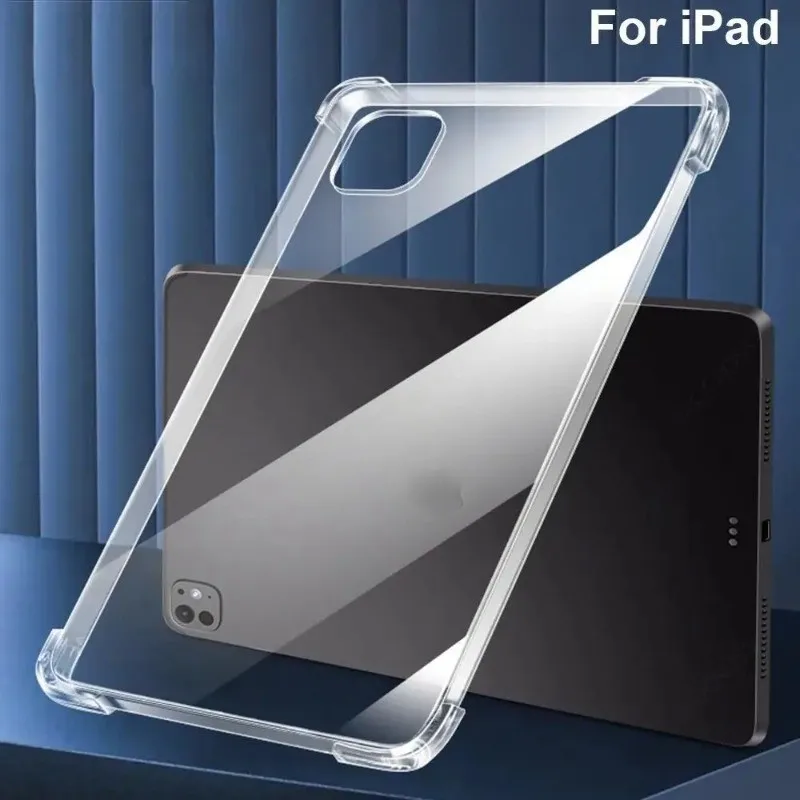 

Transparent TPU For iPad M5 2025 Pro 11 13 12.9 Air 11 13 10.9. 10th A16 10.2 10.5 9.7 mini7 6 Soft Silicone Cover Anti-drop