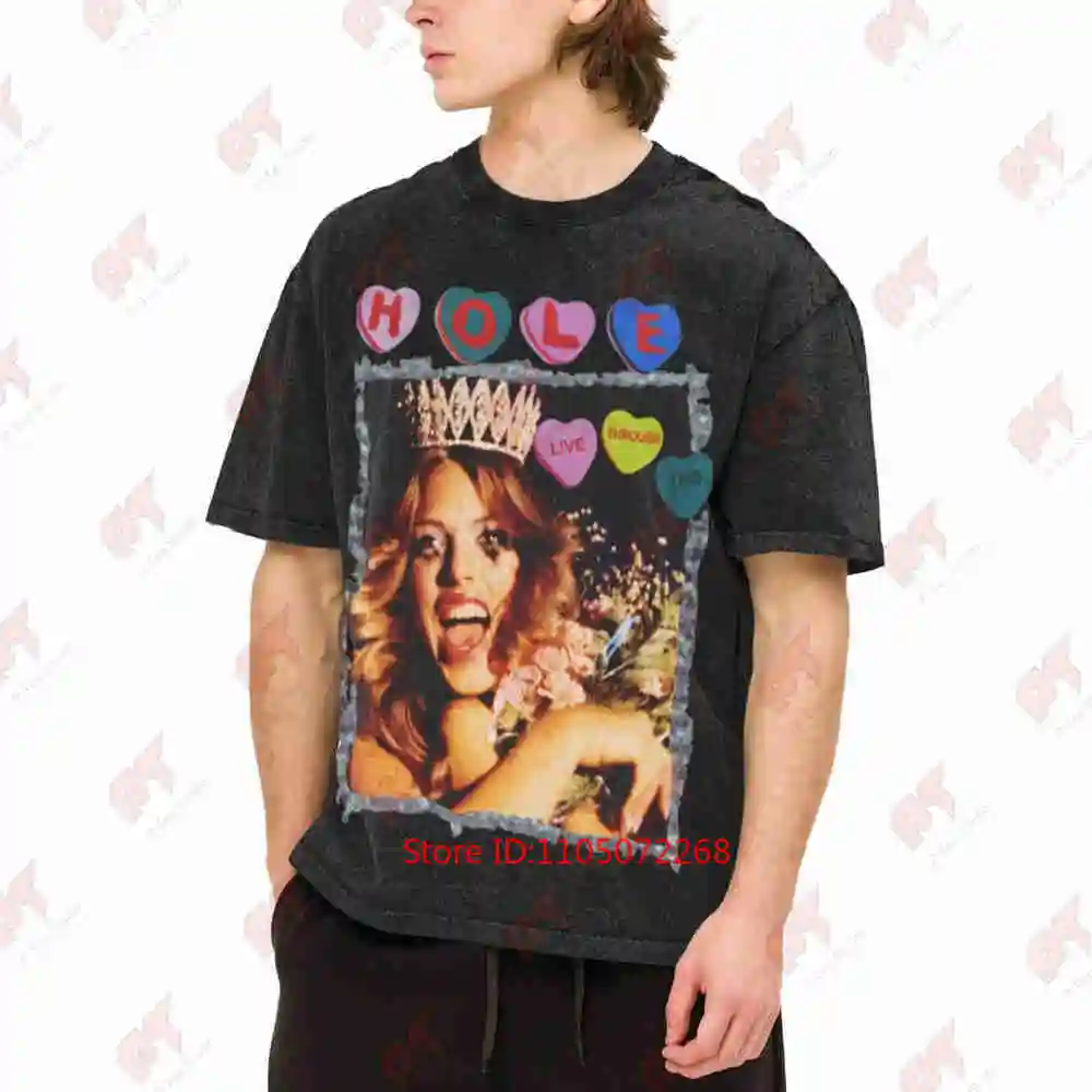 Hole Band Live Through This Vintage Washed Tee Pure Cotton T-Shirt
