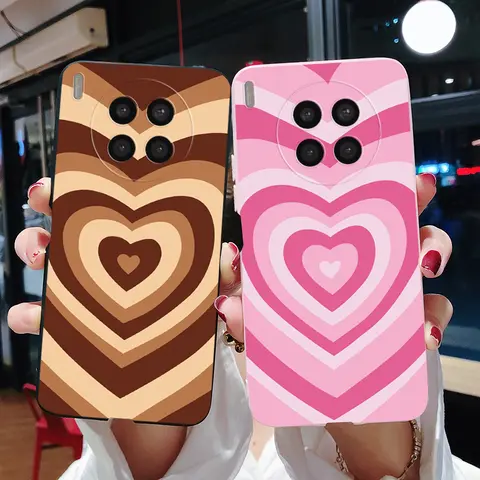 Love Heart Rainbow Phone Case For Huawei nova 8i Soft Silicone Matte Back Protector Cover for Nova8i Bumper Honor 50 Lite Fundas