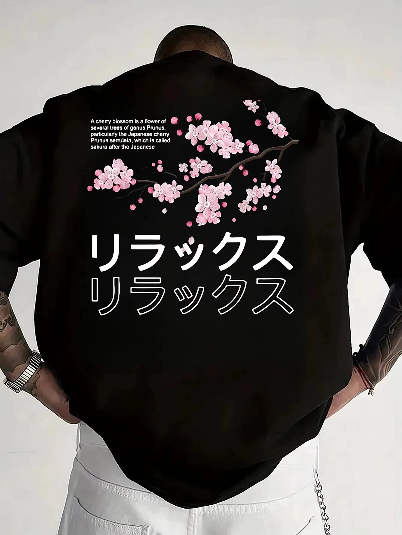 

Sakura Japanese Pattern T-Shirt Men Harajuku Street Summer Casual T Shirt Men Women Fashion Short Sleeve Motor Cotton Sportswear