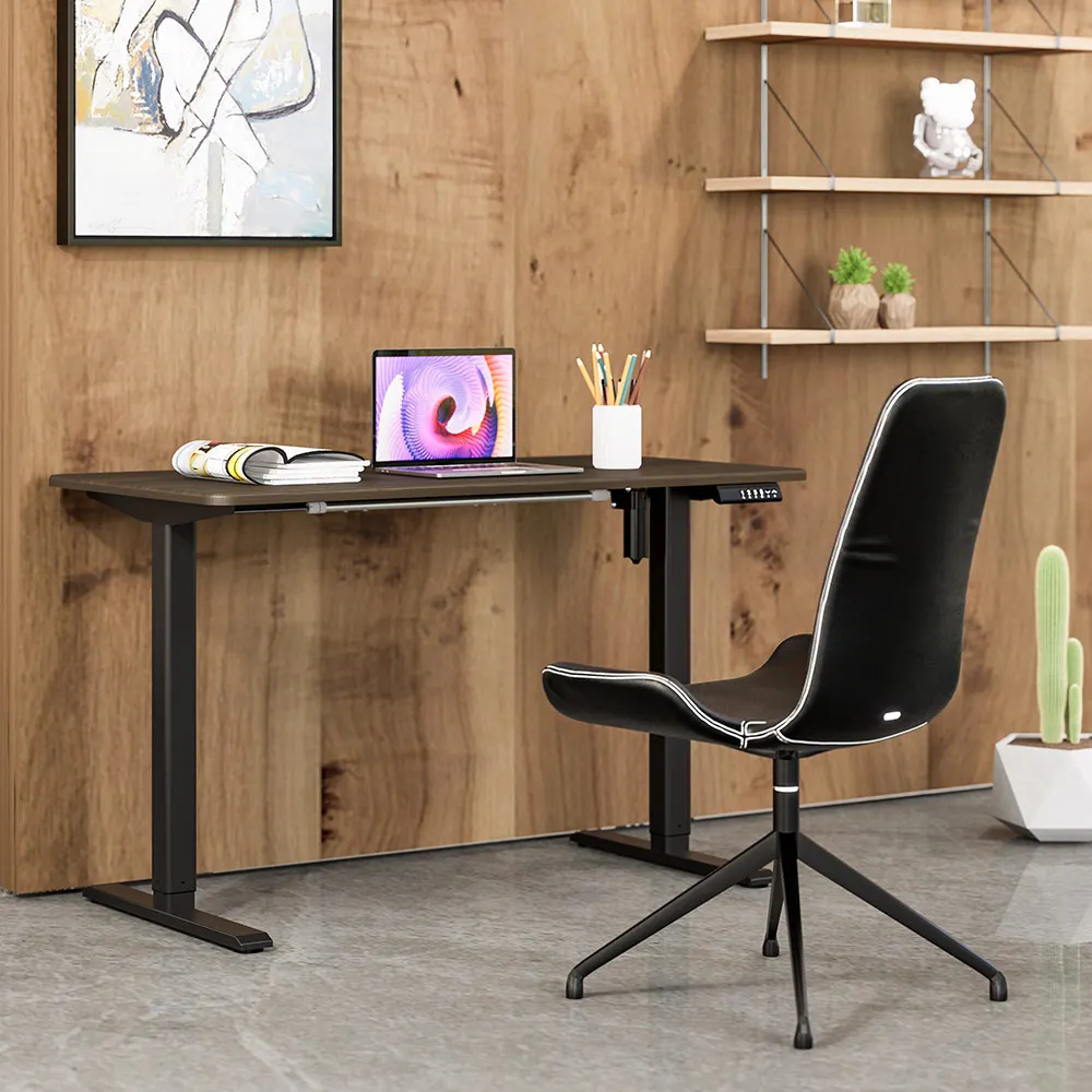 Integrated Packing Design of Standing Desk Frame and Tabletop Electric Single Motor Desk Elevator Height Adjustable Desk