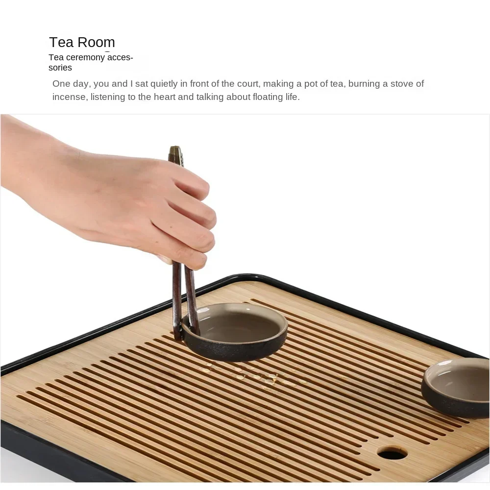 Teacup Clip Convenient Ebony Alloy Tea Tweezers Tweezer Bamboo Wooden Tea Clips Versatile Single or Multiple Tea Clip Tongs - view 5