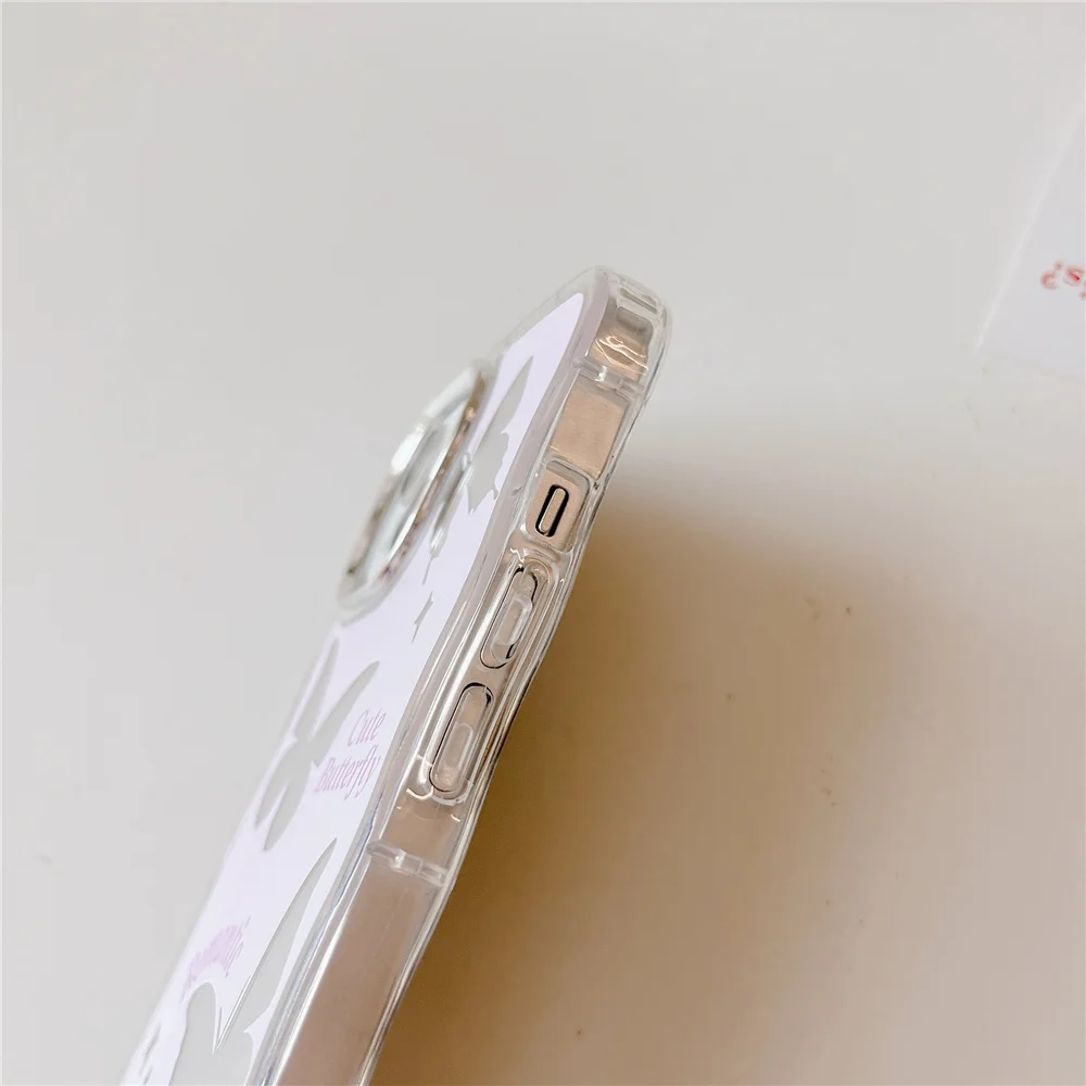 Water ripple phone case for Apple iphone 14 pro max 11 12 13 pro max cases Fashion mirror butterfly soft protection Cover capa