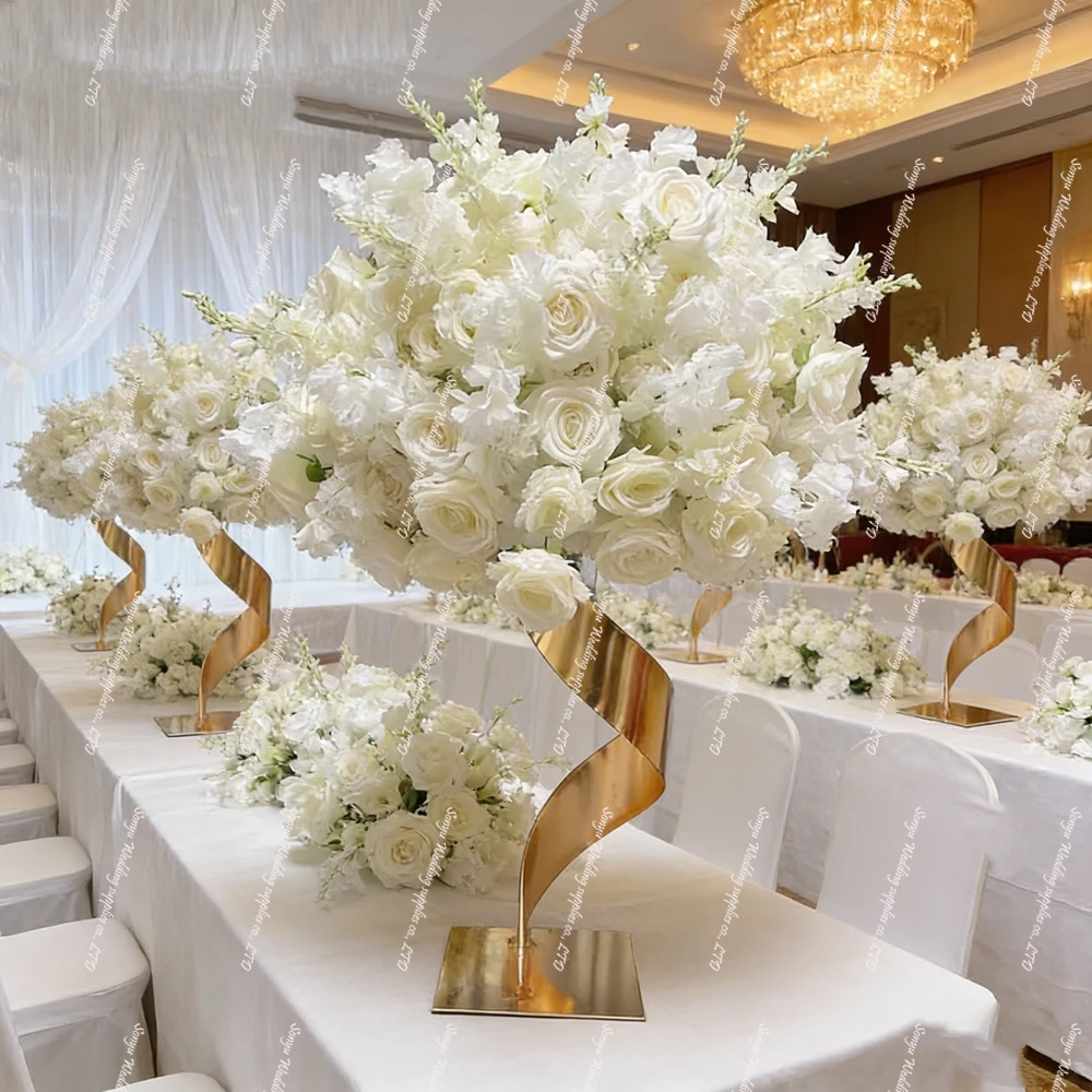 

5PCS 60/70/80/90cm f30Wedding Table Display Rack Pedestals Shiny Gold Flower Stand for Wedding Centerpieces Decor