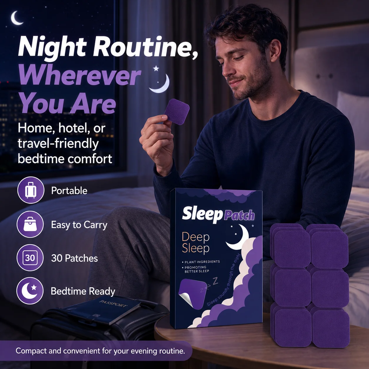 30PCS Sleep Patch Nighttime Wellness Patch Plant-Inspired Comfortable Night Patch for Bedtime Routine Travel Home image 5