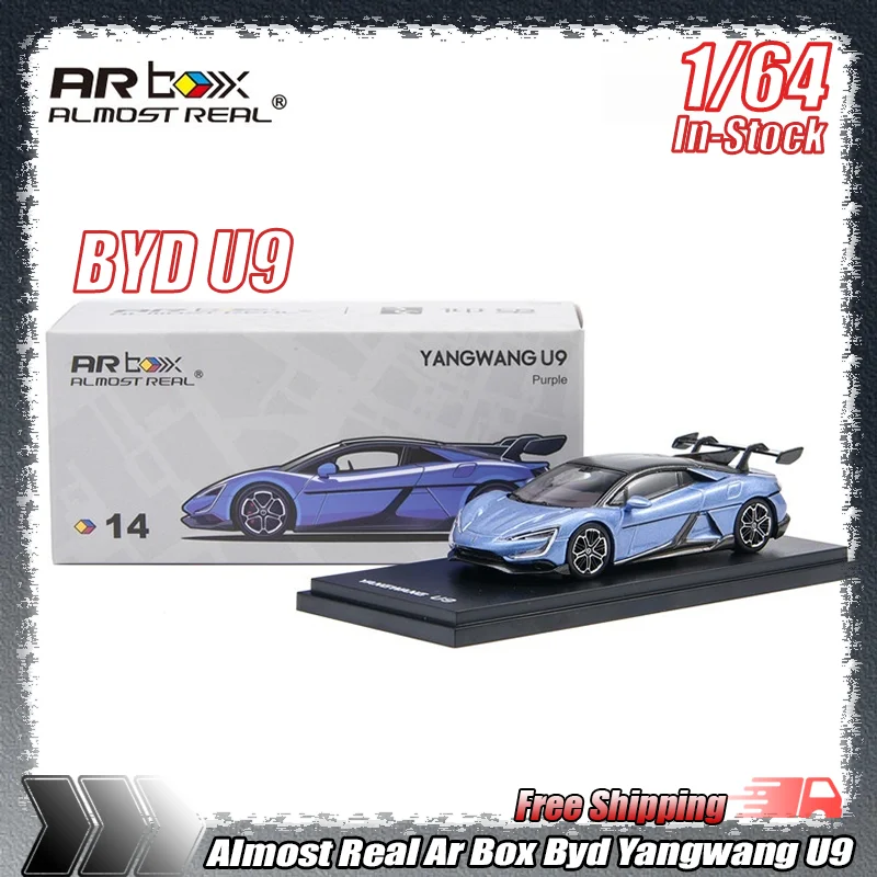 

In Stock Almost Real Ar Box 1:64 Byd Yangwang U9 Alloy Car Model Argyle Purple Die-casting Collection Display For Car Collectors