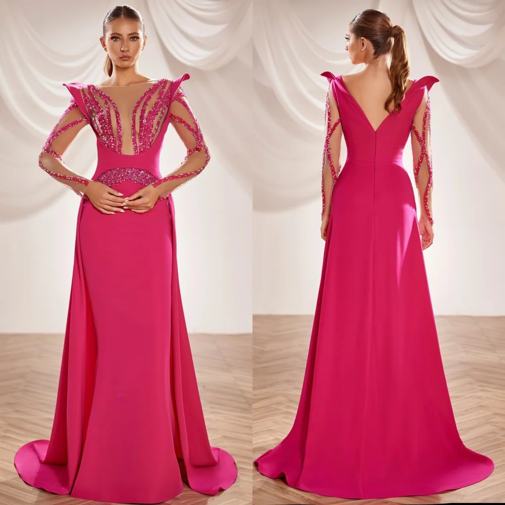 Personalizado de alta qualidade brilho jérsei beading plissado em linha reta colher pescoço vestidos longos sob medida vestidos de ocasião tamanhos disponíveis