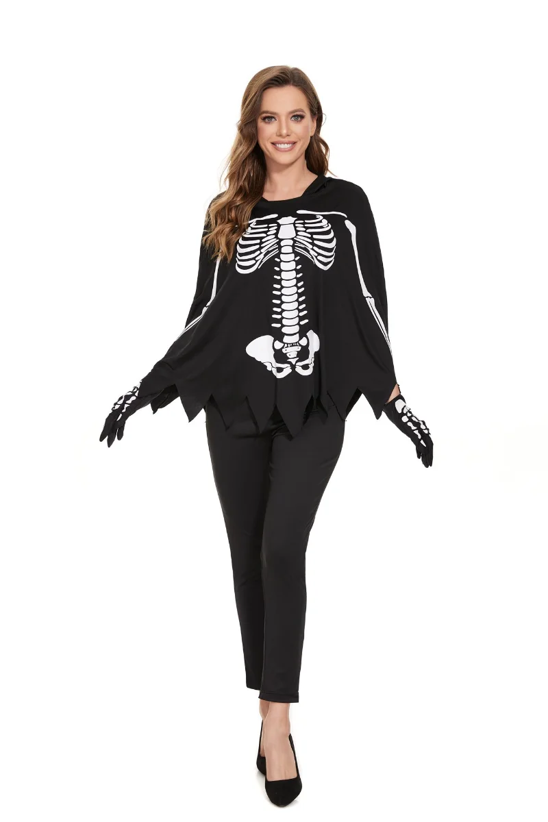Gruseliges Zombie-Skelett-Vampir-Paar-Kostüm Halloween Bühnenkostüm Mexikanisches Tag-der-Toten-Totenkopf-Verkleidungs-Cosplay-Kleid – Detail 15