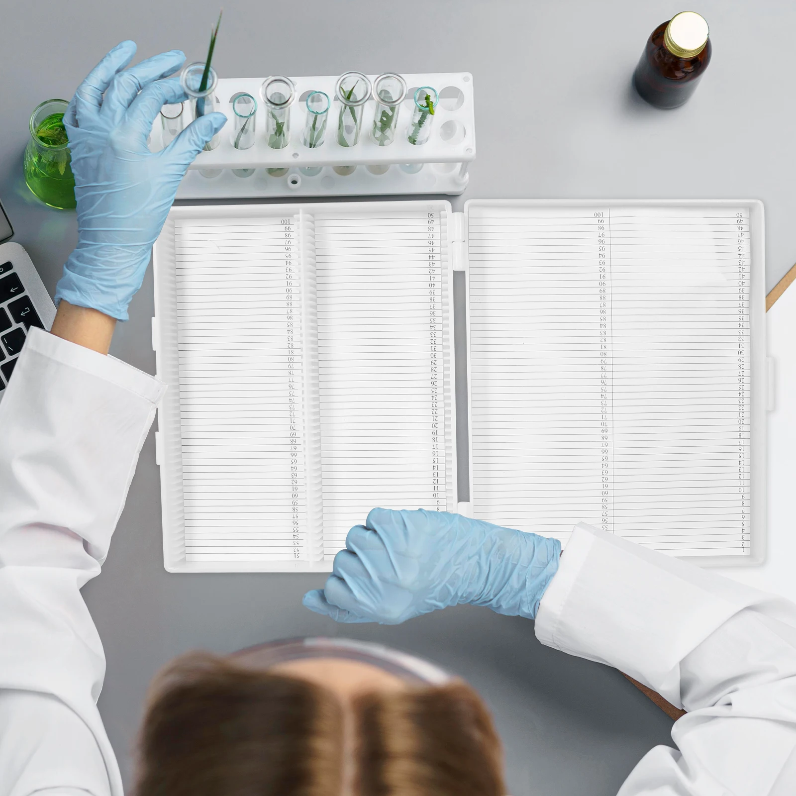 Microscope Boxes Plastic Storage Case Waterproof Lab Slide Organizer Transparent Lid Stackable Box For Pathology