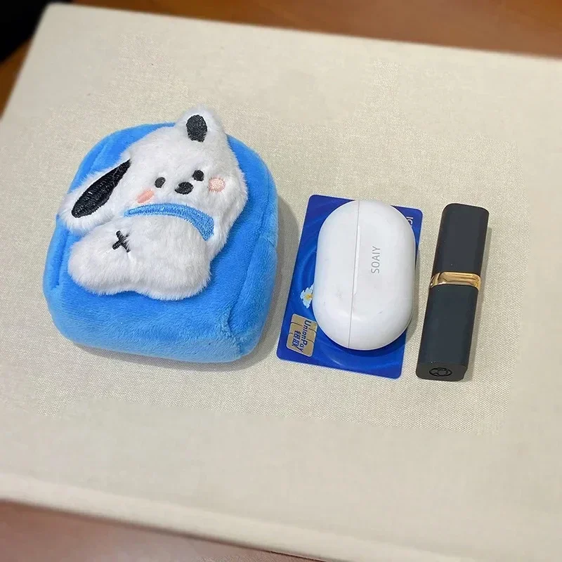 Sanrio pochacco bolsa de moedas de pelúcia bonito dos desenhos animados anime pochacco kawaii fone de ouvido saco de armazenamento mochila ornamentos brinquedos presentes do feriado