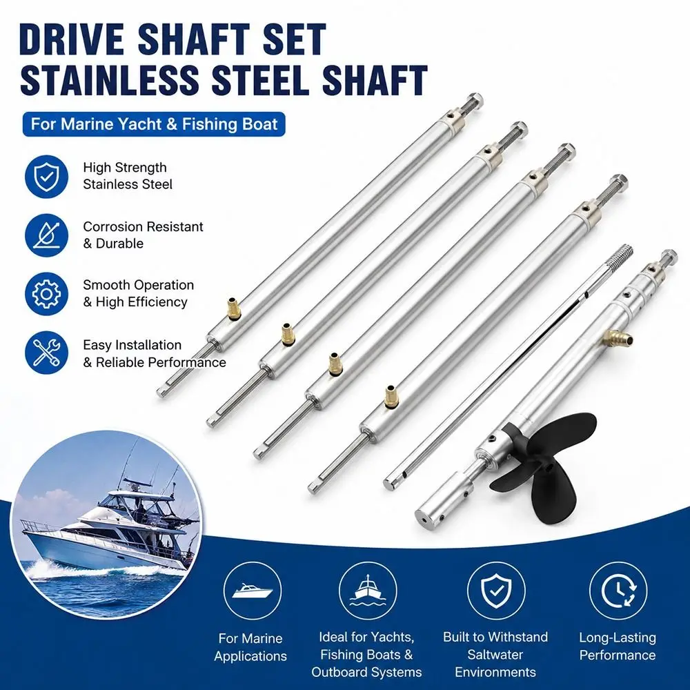 1Pcs L7.5-35cm RC Boat Drive Shaft Stainless Steel 4mm 5mm Boat Shaft Assembly Grease Nozzle High Speed Bearing