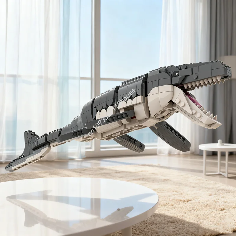 

608pcs MOC Realistic Mosasaurus Iconsed Model Building Blocks Architecture Christmas Gifts DIY Toys Creative Education Brick