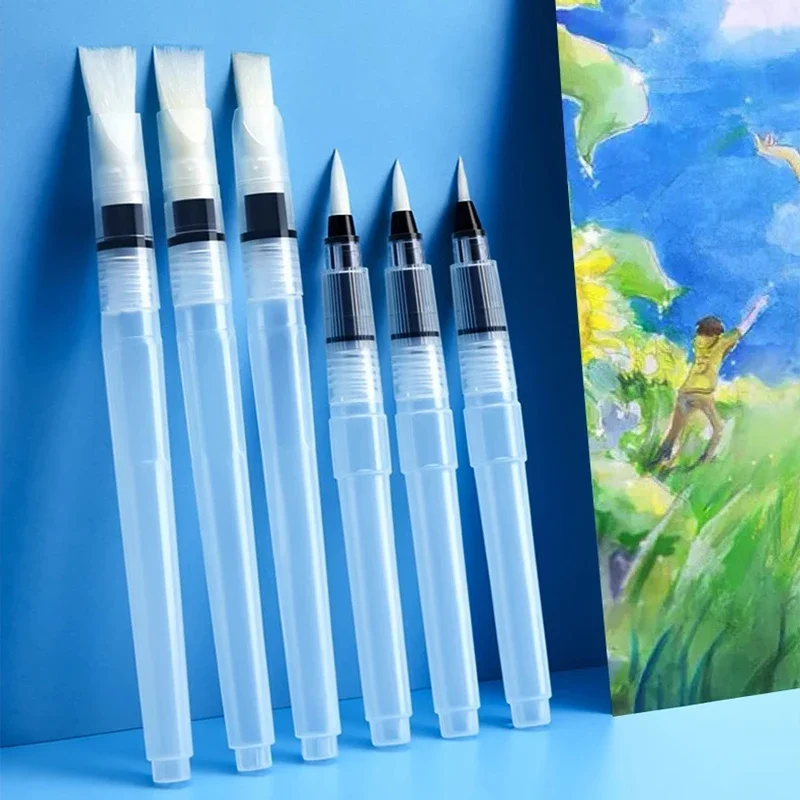 1pc Watercolor Soft Brush Pens Refillable Watercolor Brush Pens Water Paint Pigment Brushes For Watercolor Painting Art Supplies