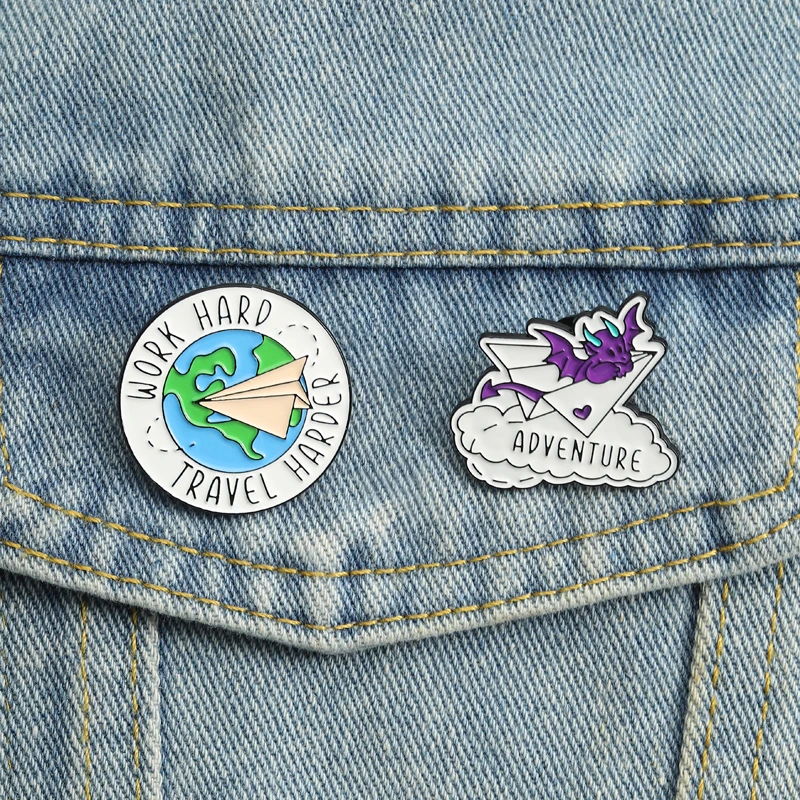 Abenteuer Papier Flugzeug Emaille Pins Reise Drachen Broschen Revers Abzeichen Arbeiten Harte Reise Harter Schmuck Geschenk für Freunde