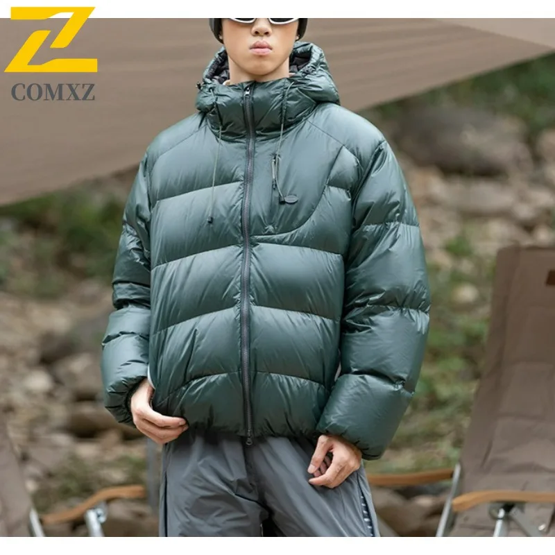 عالية الجودة الرجال أسفل سترة الراحة في الهواء الطلق تسلق الجبال يندبروف الحشو معطف هود التخييم خفيفة الوزن دائم معاطف الشتاء #3