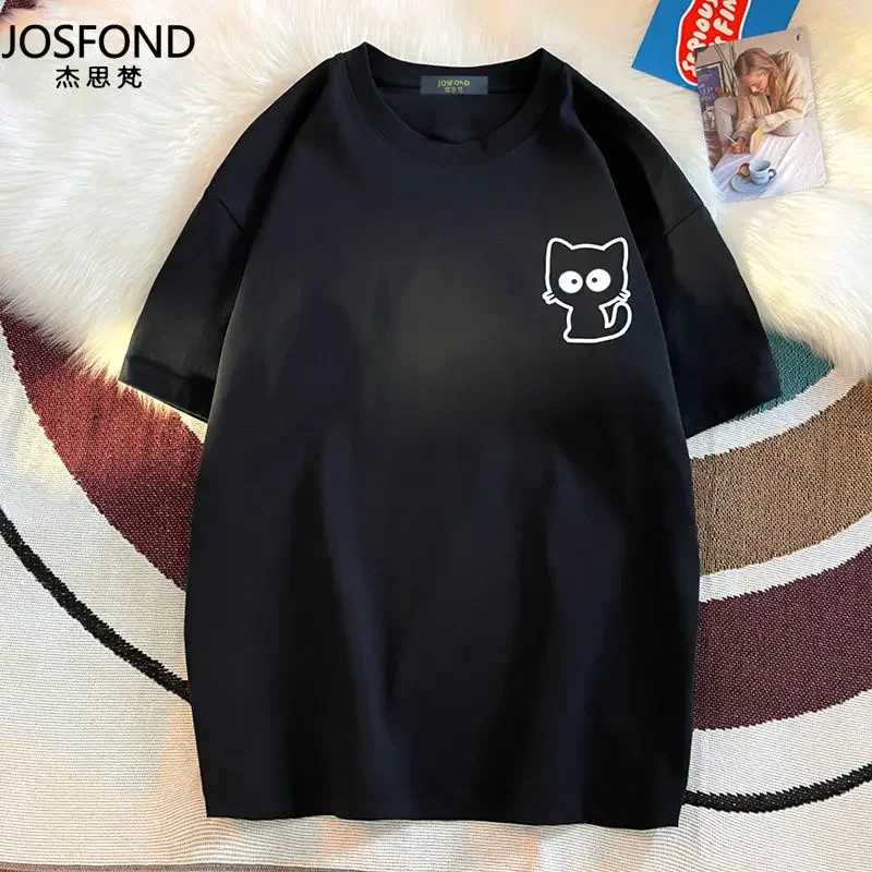 Vrouwelijke Casual Afdrukken O-hals Korte Mouw T-shirt 2024 Nieuwe Zomer Trend All-Match Losse Cartoon Trui Top Tee Vrouwen kleding