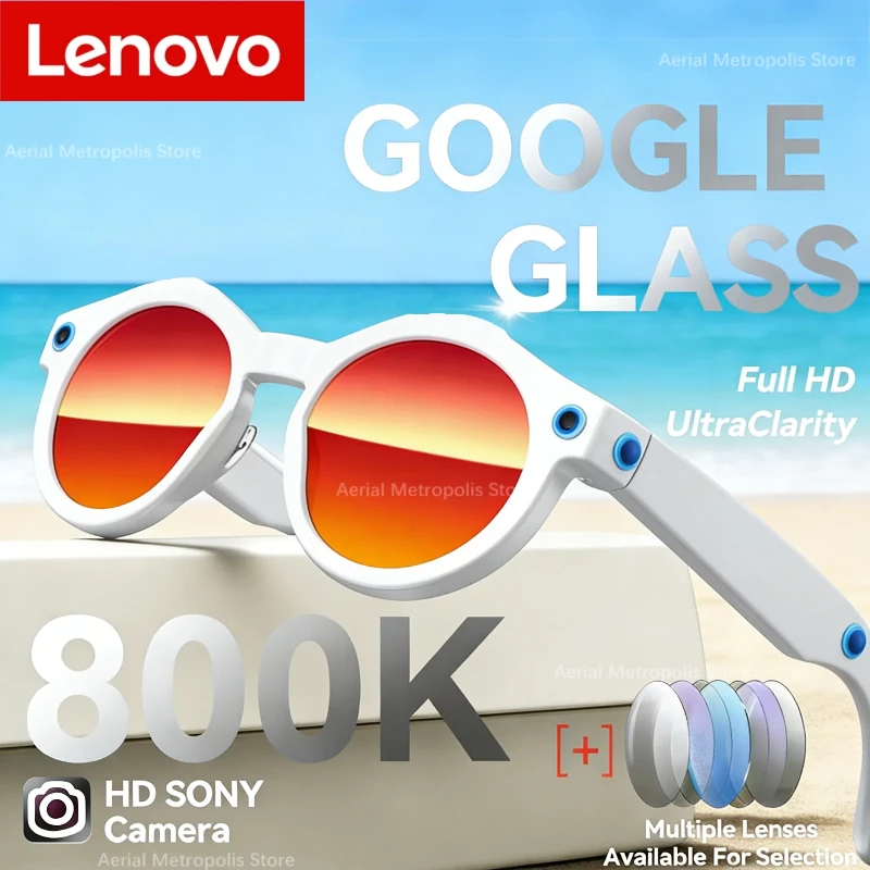 Lenovo AI Smart Glasses 2MP Video Camera Multifunctional AI Translation Conversation Recording Music Control Wifi Transmission